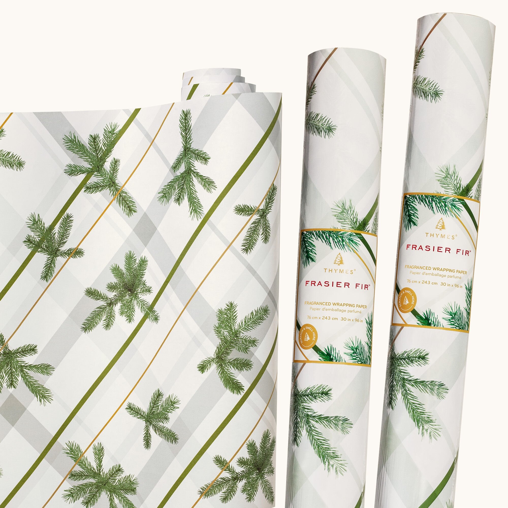 Frasier Fir® Frosted Plaid Wrapping Paper. 2 Pack - Image 5