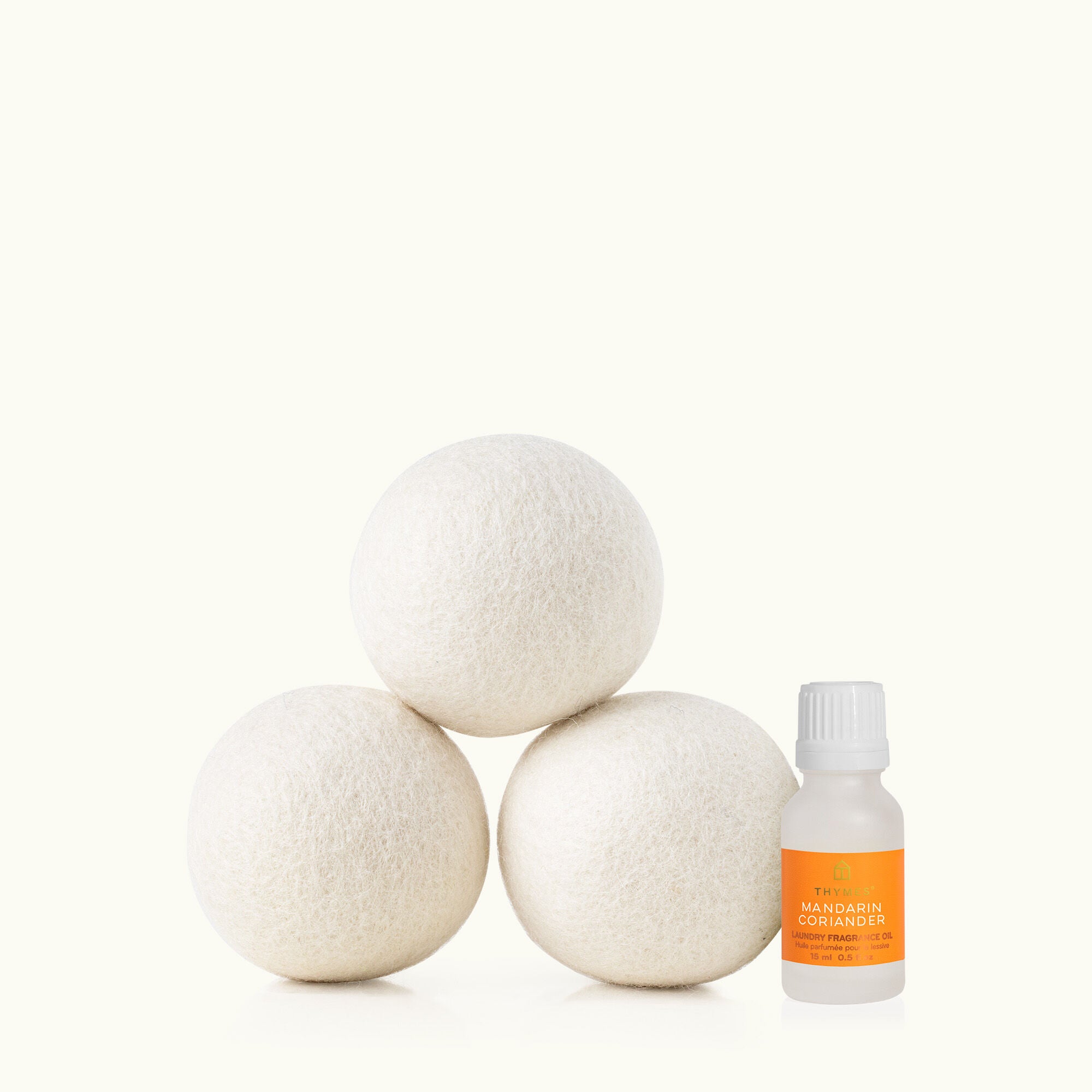 Mandarin Coriander Wool Dryer Balls & Laundry Fragrance Oil Set - Image 2